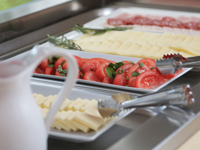 Self-service breakfast buffet